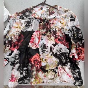 Jennifer Lopez Sheer Updated Romantic Safari Top, Size 1X, NWT